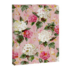 Vintage green pink white bohemian hortensia flowers Canvas Print Gallery Image 8