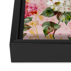 Vintage green pink white bohemian hortensia flowers Framed Canvas Print Gallery Image 3
