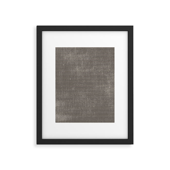 Vintage pastel brown abstract geometrical stripes Framed Art Print Gallery Image 1