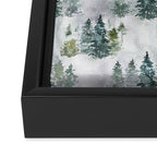 Watercolor forest green snow Christmas pine tree Framed Canvas Print Gallery Image 3