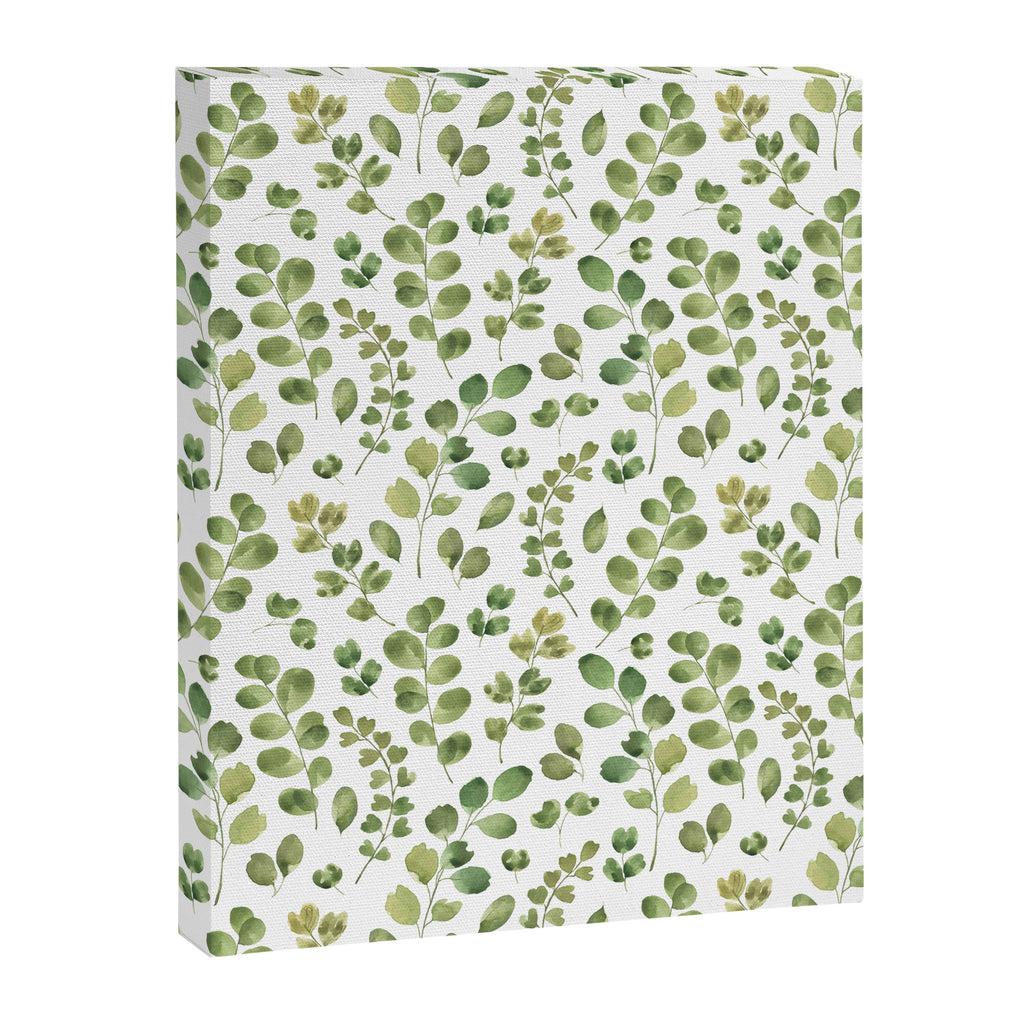 Watercolor green botanical leaves hand painted pattern Canvas Print Gallery Image 8