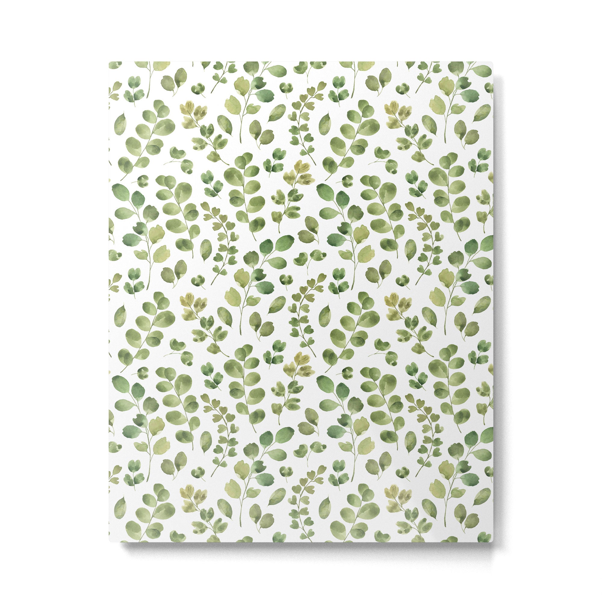 Watercolor green botanical leaves hand painted pattern Metal Print Gallery Image 6