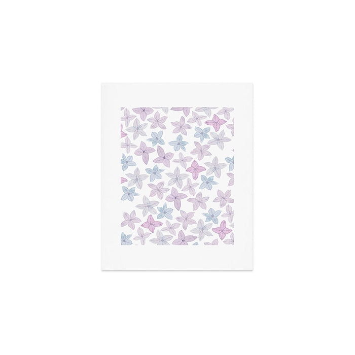 Watercolor hand painted lavender lilac blue floral Art Print Gallery Image 1