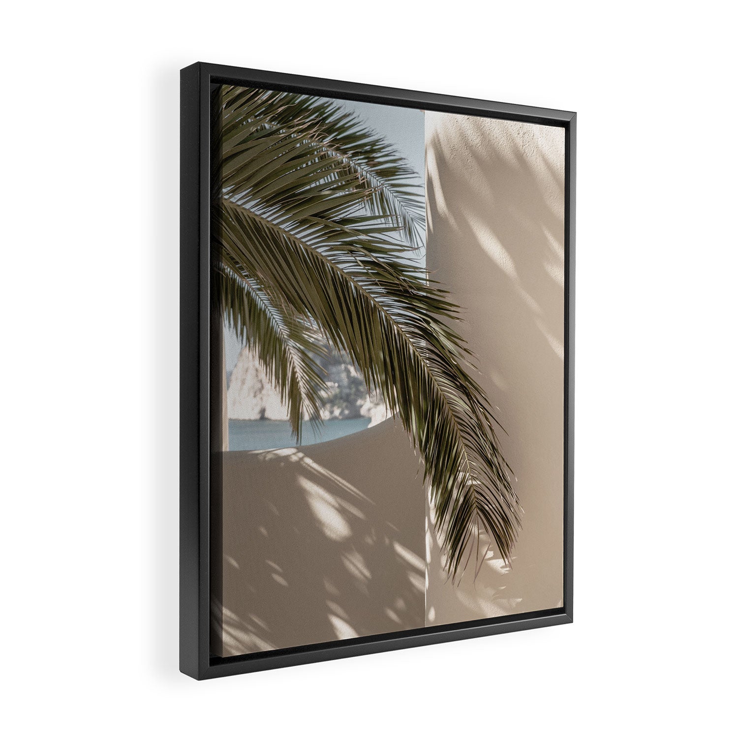 Mediterranean Spain Travel Palm Leaf Framed Canvas Print Gallery Image 2