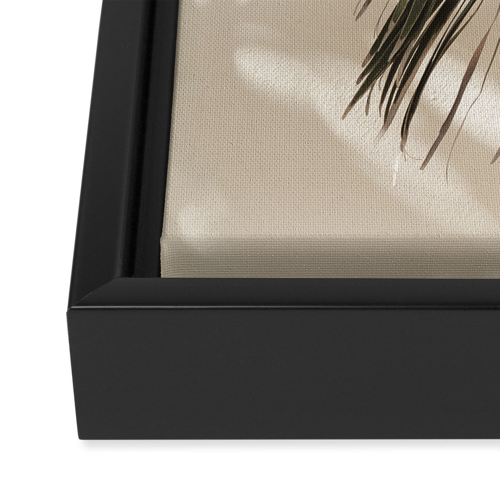 Palm Leaf Shadow Summer Framed Canvas Print Gallery Image 3