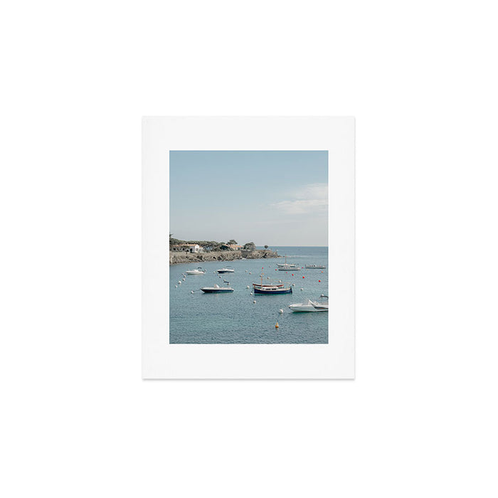 Small Spain Village Costline View With Boats Art Print Gallery Image 1