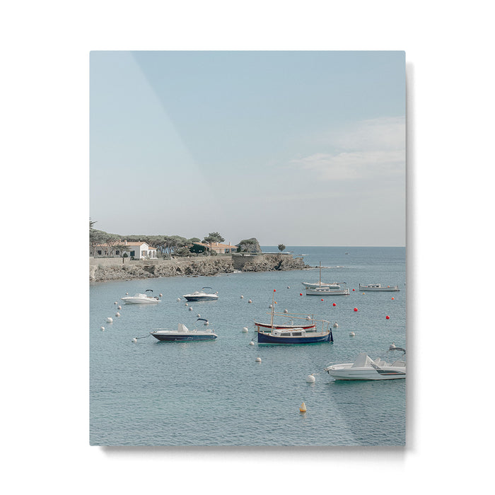 Small Spain Village Costline View With Boats Metal Print Gallery Image 1