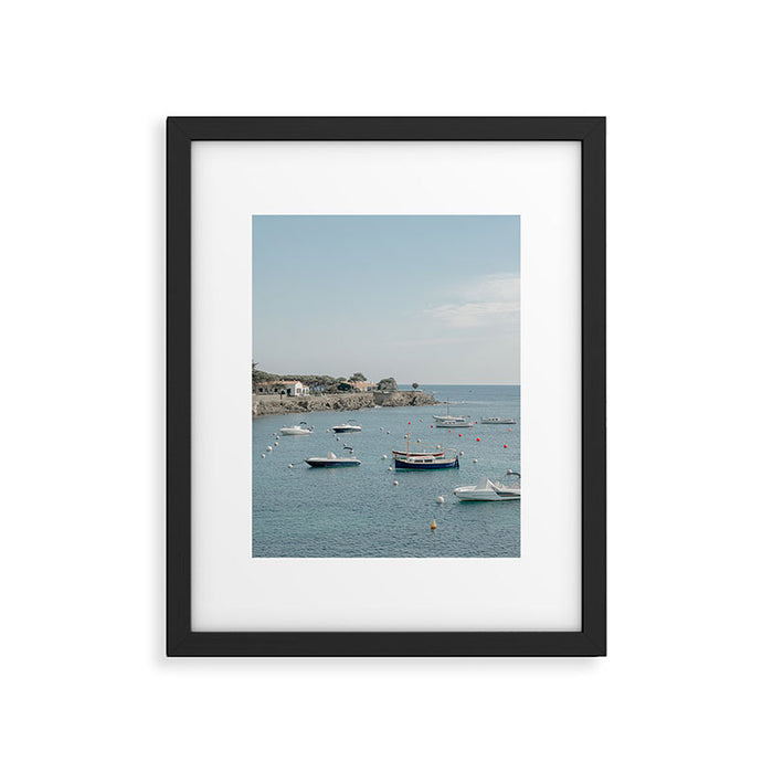 Small Spain Village Costline View With Boats Framed Art Print Gallery Image 1