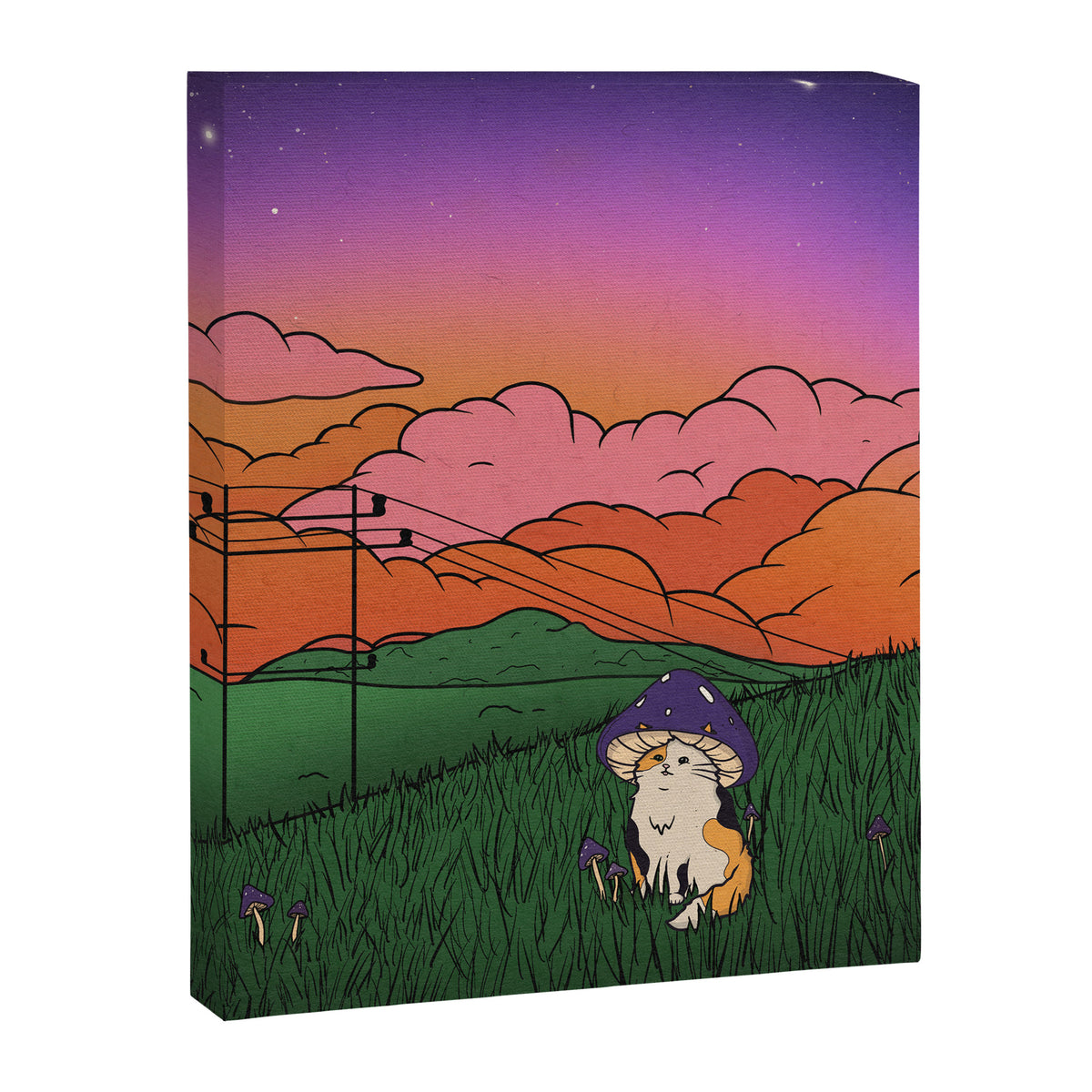 Mushroom Cat Monday Canvas Print Gallery Image 6