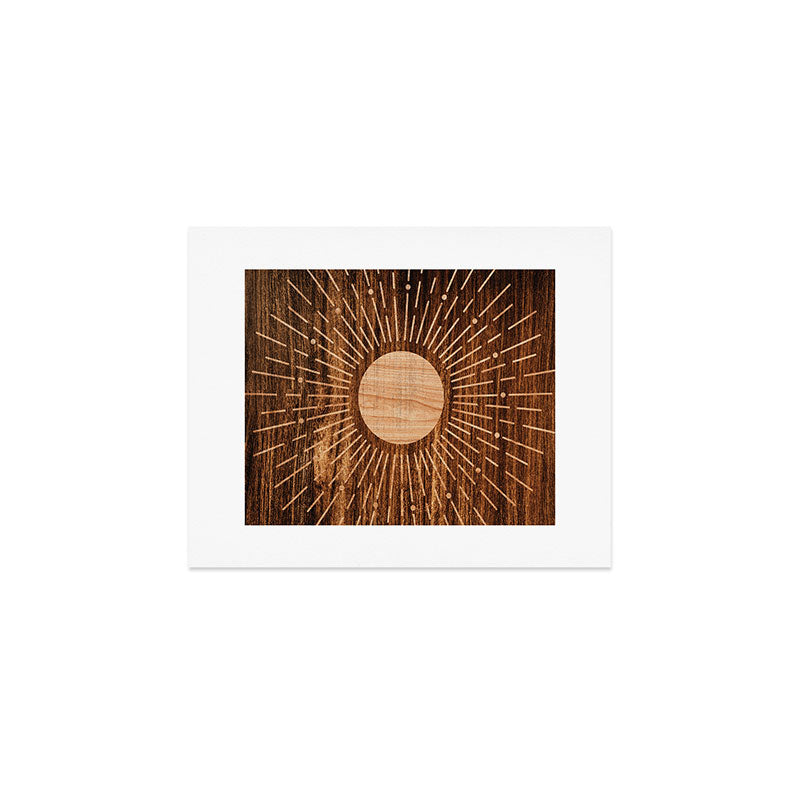 Boho sun Island style wood inlay art  Art Print Gallery Image 1