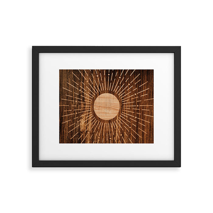 Boho sun Island style wood inlay art  Framed Art Print Gallery Image 1