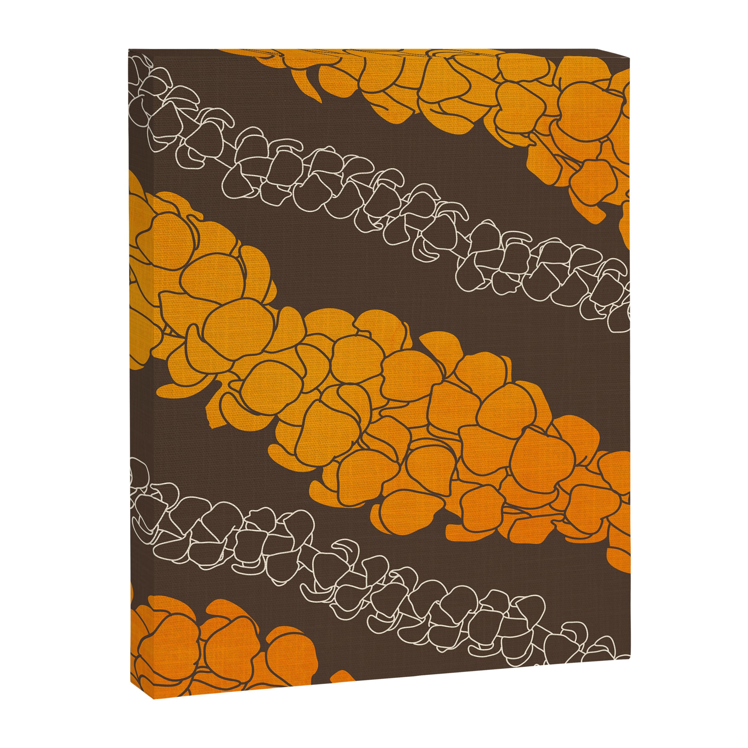 Hawaiian Puakenikeni lei on brown Canvas Print Gallery Image 6