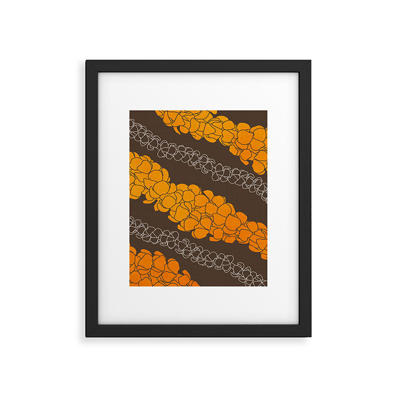 Hawaiian Puakenikeni lei on brown Framed Art Print Gallery Image 5