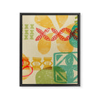 Modern 50s Tiki Party Throwback pattern Beige Framed Canvas Print Gallery Image 6