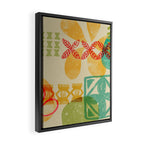 Modern 50s Tiki Party Throwback pattern Beige Framed Canvas Print Gallery Image 2
