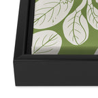 Naupaka Hawaiian quilt pattern in sage and beige Framed Canvas Print Gallery Image 3