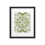Naupaka Hawaiian quilt pattern in sage and beige Framed Art Print Gallery Image 6