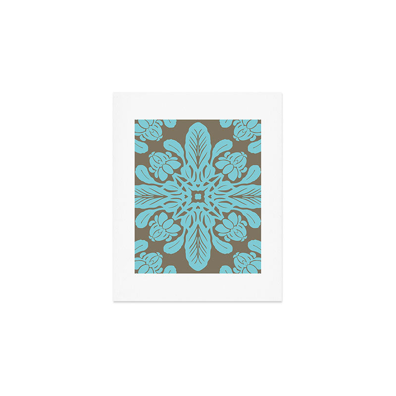 Pua Kalaunu Hawaiian quilt crown flower Art Print Gallery Image 1