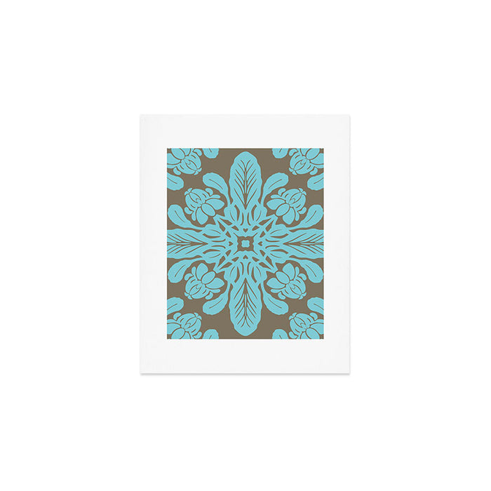 Pua Kalaunu Hawaiian quilt crown flower Art Print Gallery Image 1