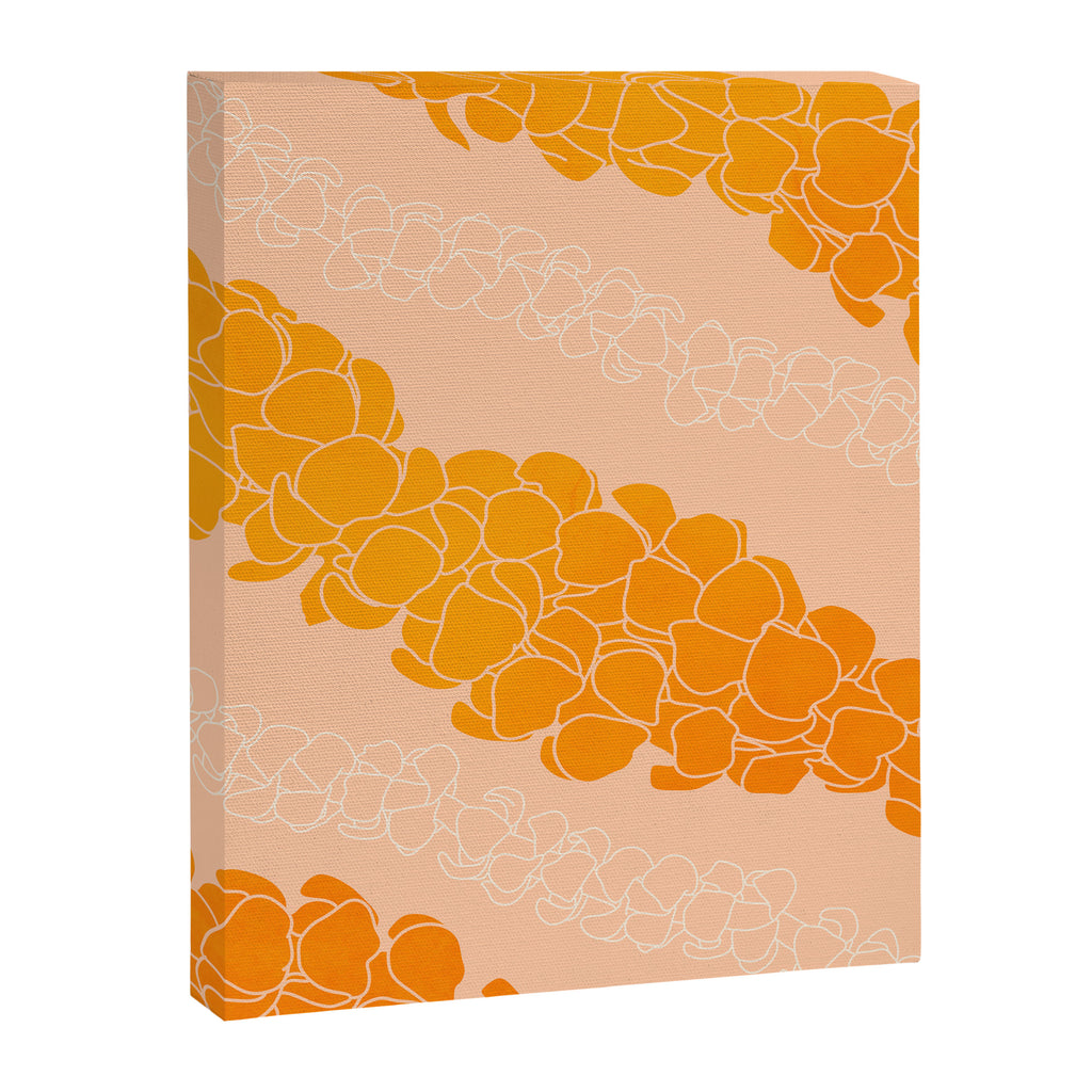 Puakenikeni leis on coral pink Canvas Print Gallery Image 6
