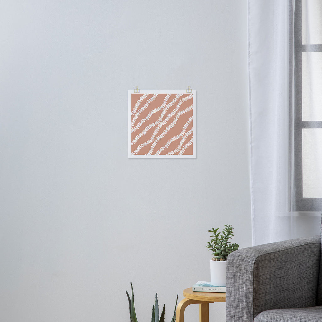 Puakenikeni single lei art on Coral Dust Art Print Gallery Image 3
