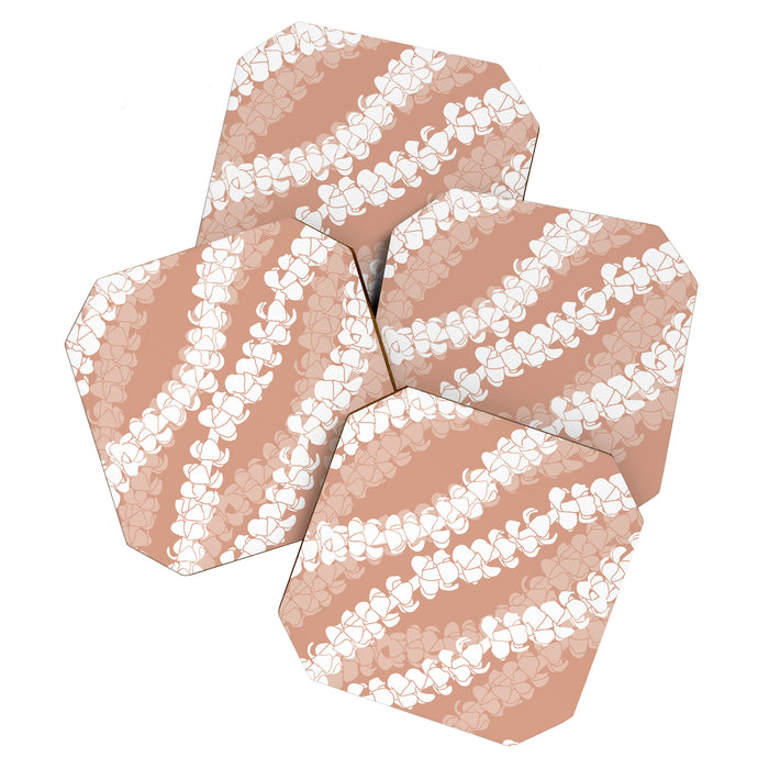 Puakenikeni single lei art on Coral Dust Coaster Gallery Image 1