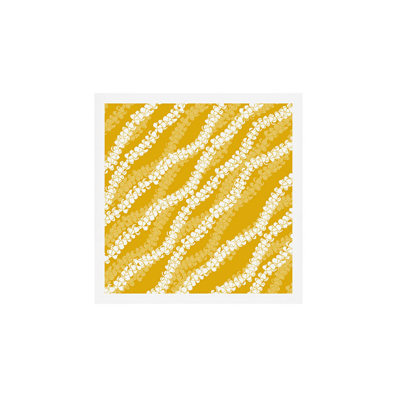 Puakenikeni single leis on Deep yellow Art Print Gallery Image 1
