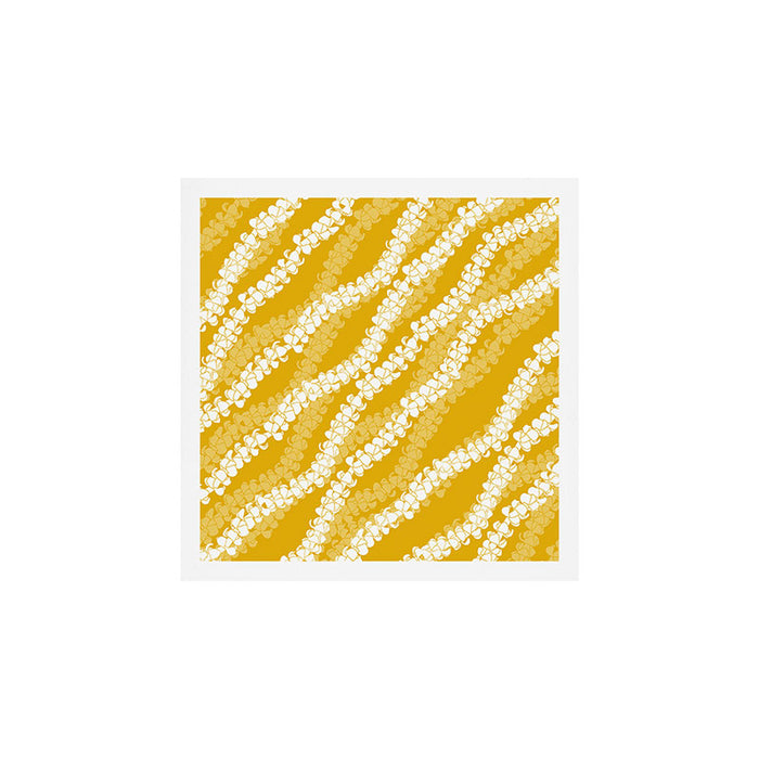 Puakenikeni single leis on Deep yellow Art Print Gallery Image 1
