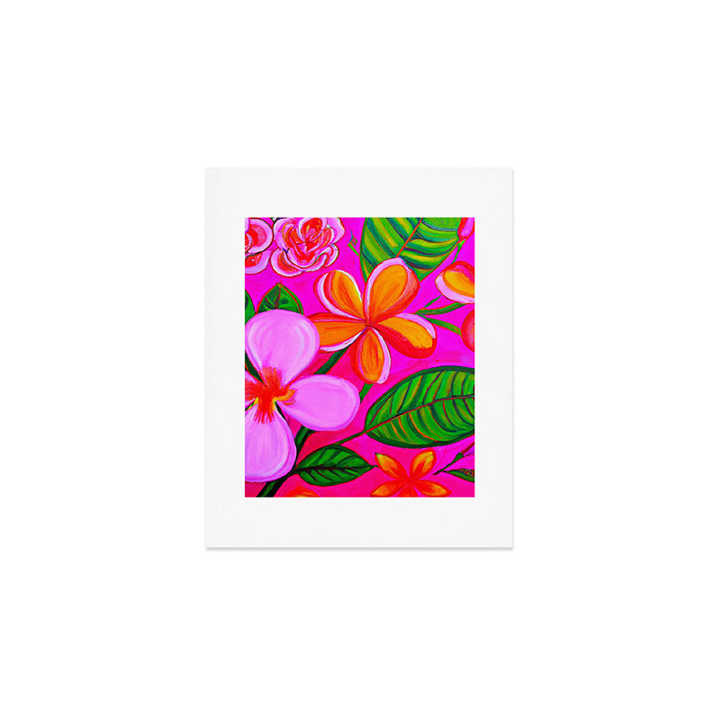 Tropical Plumeria and flora  Art Print Gallery Image 1