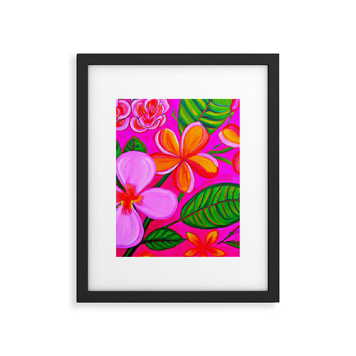 Tropical Plumeria and flora  Framed Art Print Gallery Image 1