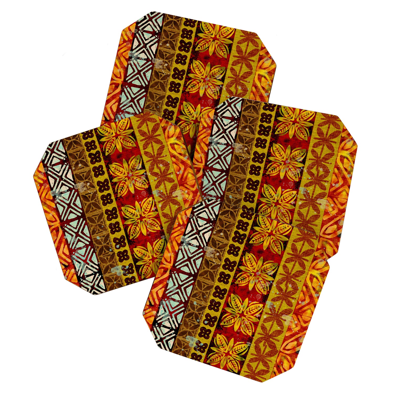 Vintage Hawaii Barkcloth Beachy design 204a Coaster Gallery Image 1