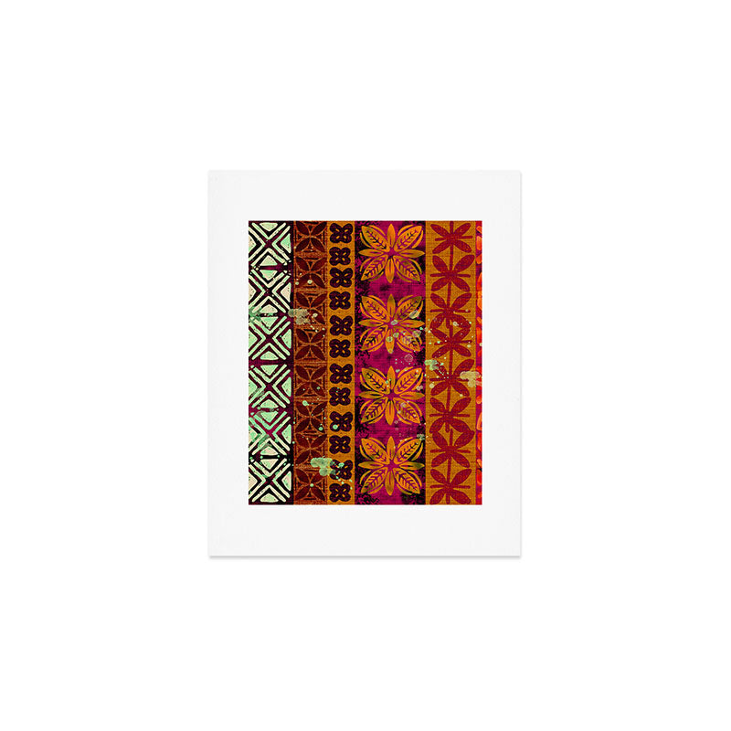 Vintage Hawaii Barkcloth Beachy design 204b Art Print Gallery Image 1