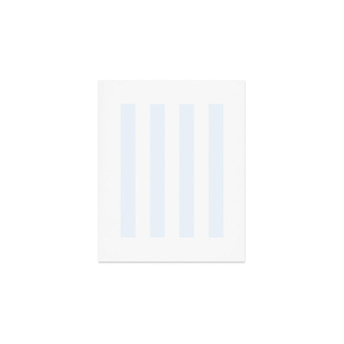 Alice Blue and White Cabana Tent Stripes Art Print Gallery Image 1