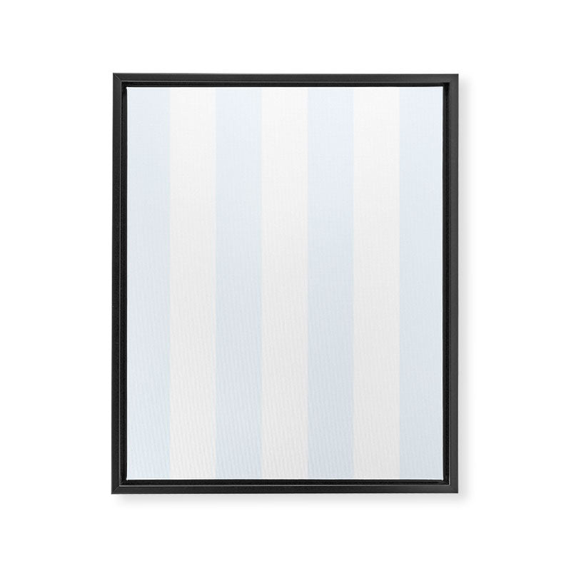 Alice Blue and White Cabana Tent Stripes Framed Canvas Print Gallery Image 8