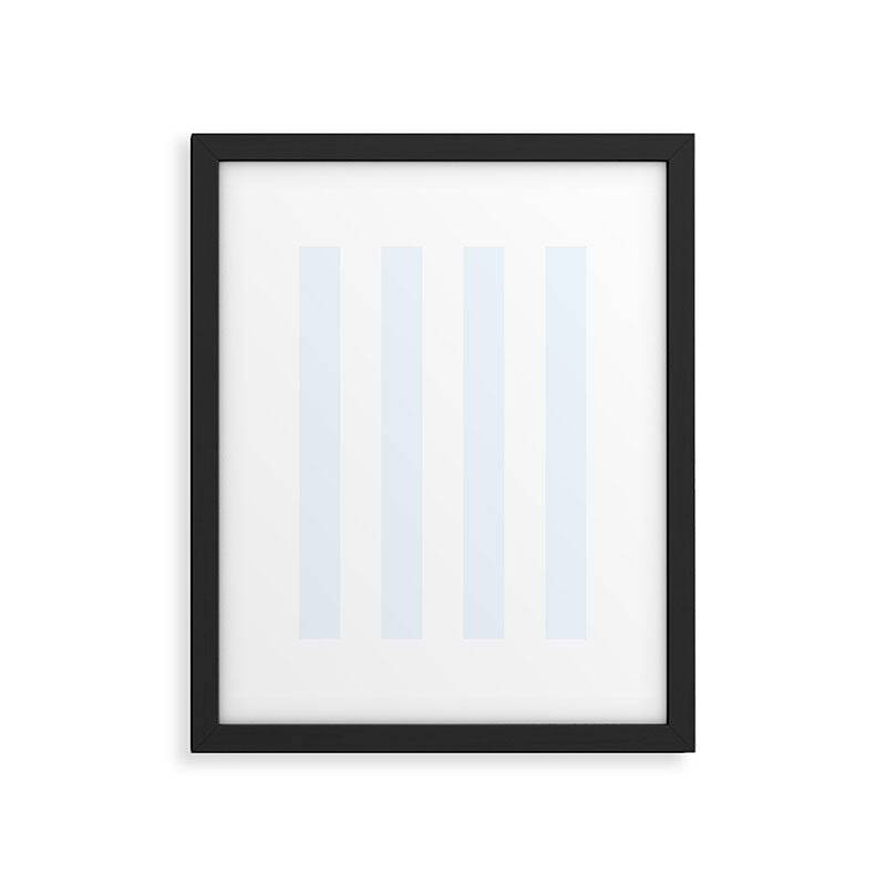 Alice Blue and White Cabana Tent Stripes Framed Art Print Gallery Image 6