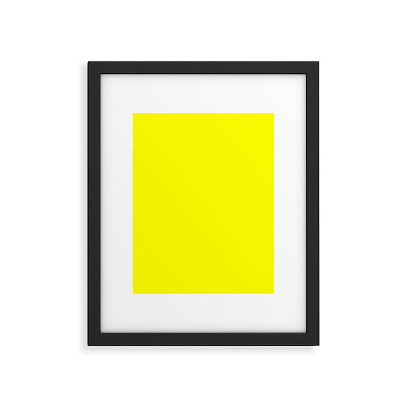 Bright Fluorescent Yellow Neon Framed Art Print Gallery Image 6