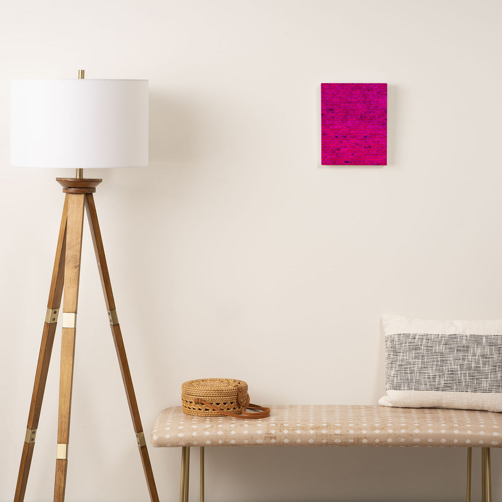 Bright Neon Hot Pink Fuchsia Brick Wall Canvas Print Gallery Image 2