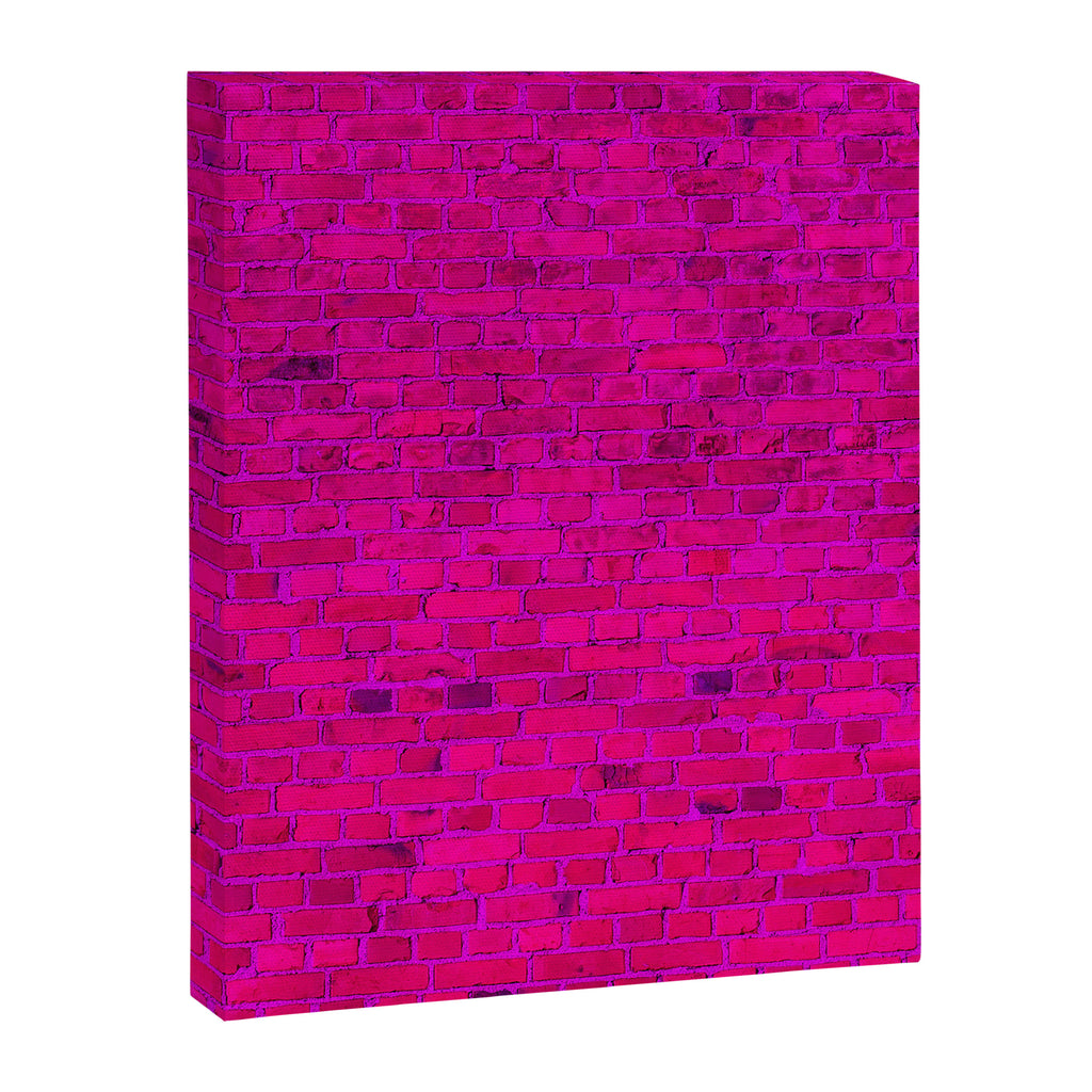 Bright Neon Hot Pink Fuchsia Brick Wall Canvas Print Gallery Image 6