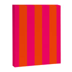 Bright Neon Pink and Orange Vertical Cabana Tent Stripes Canvas Print Gallery Image 8