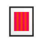 Bright Neon Pink and Orange Vertical Cabana Tent Stripes Framed Art Print Gallery Image 6