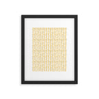 Buttercup Yellow Flower Blossoms on Butter Yellow Streaky Stripes Framed Art Print Gallery Image 6