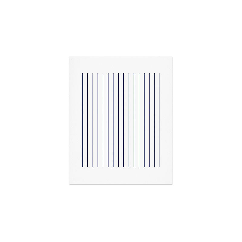 Classic Blue Baseball Stripe Lines On White Art Print Gallery Image 1