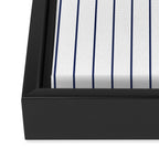 Classic Blue Baseball Stripe Lines On White Framed Canvas Print Gallery Image 3