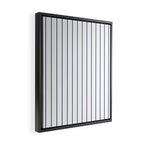 Classic Blue Baseball Stripe Lines On White Framed Canvas Print Gallery Image 2