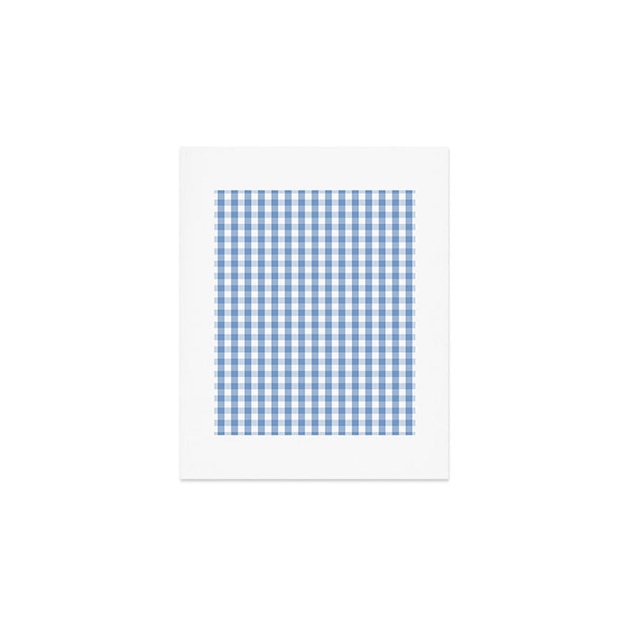 Classic Pale Blue Pastel Gingham Check Art Print Gallery Image 1