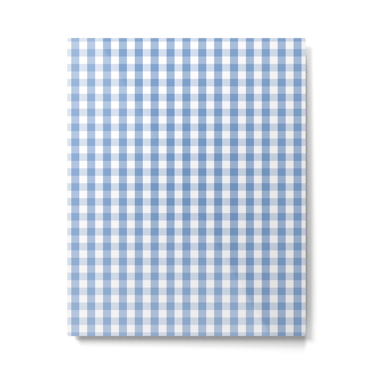 Classic Pale Blue Pastel Gingham Check Metal Print Gallery Image 6