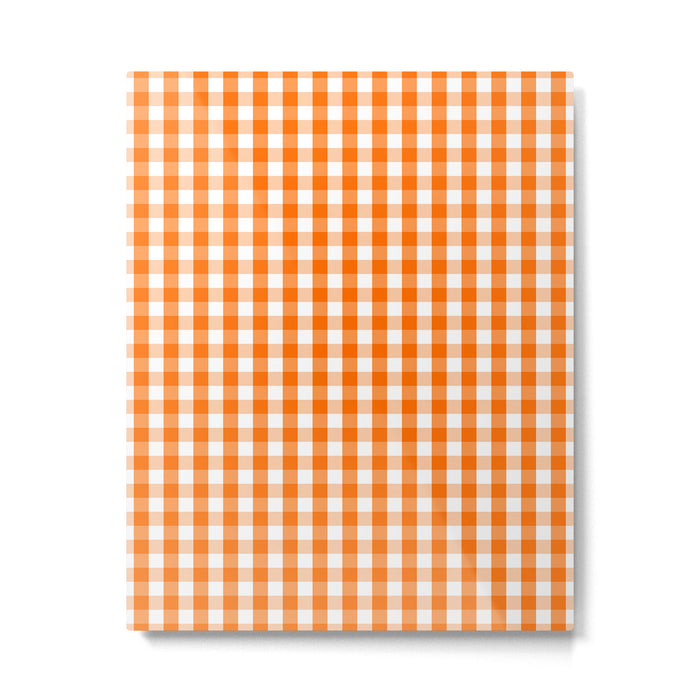 Classic Pumpkin Orange and White Gingham Check Pattern Metal Print Gallery Image 1