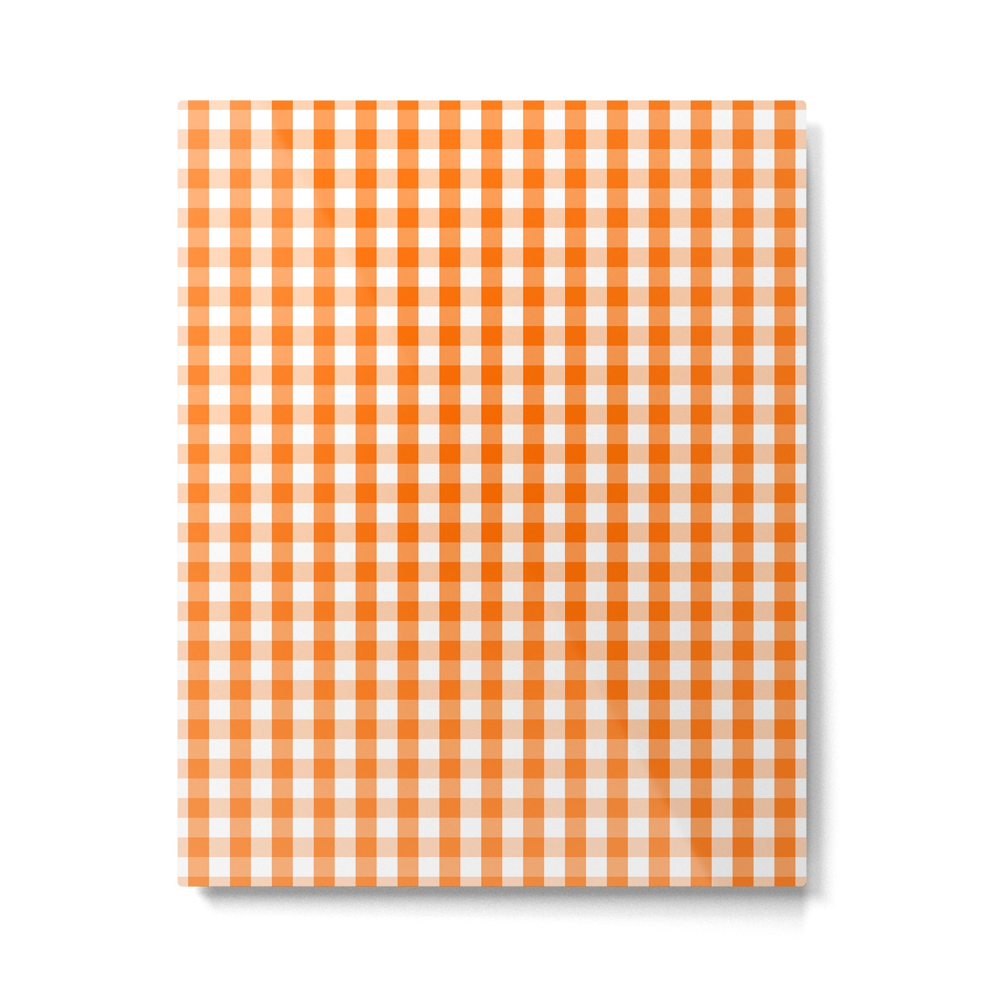 Classic Pumpkin Orange and White Gingham Check Pattern Metal Print Gallery Image 6