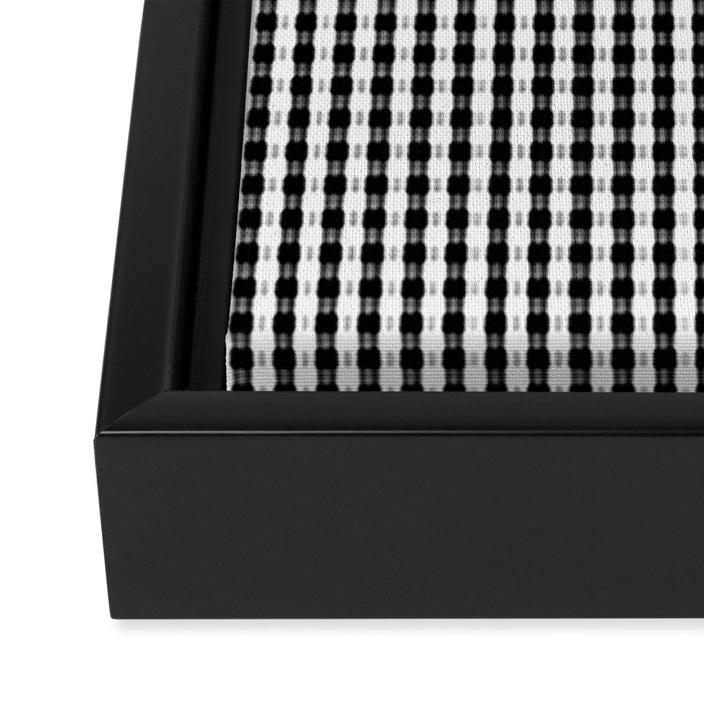 Classic Small Black & White Gingham Check Pattern Framed Canvas Print Gallery Image 3