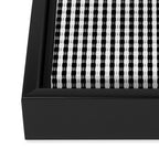 Classic Small Black & White Gingham Check Pattern Framed Canvas Print Gallery Image 3